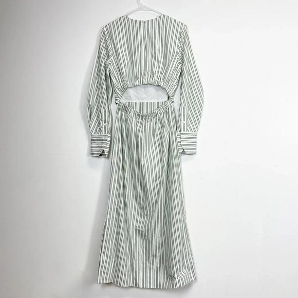 NEW STAUD Crosshill Midi Dress Womens Size Medium Moss Green Long Sleeve NWOT - Picture 2 of 14